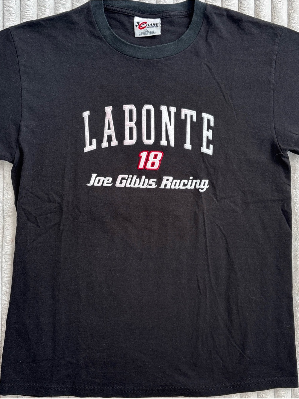 Vintage Bobby Labonte #18 Joe Gibbs Racing T-Shirt Large Chase Authentics NASCAR